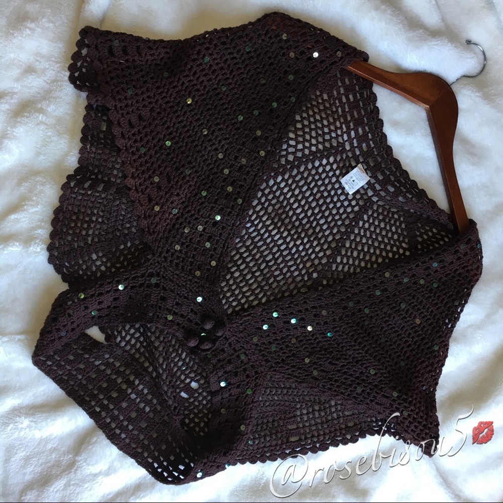 ✨HP! Sequined Boho Gypsy Summer Shawl Wrap-Shrug - Picture 8 of 8